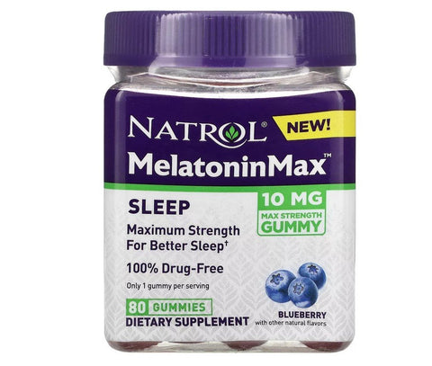 NATROL - MelatoninMax Blueberry 10mg - 80 Gummies