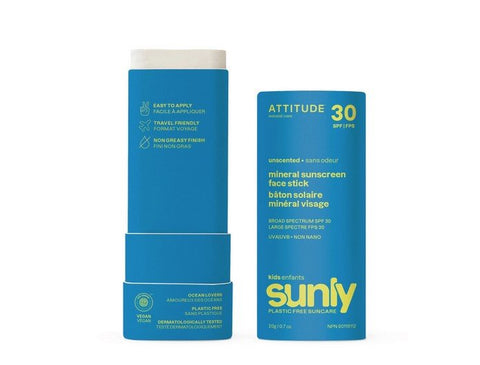 ATTITUDE - Kids mineral sunscreen face stick SPF 30 - 0.7 oz (20 g)