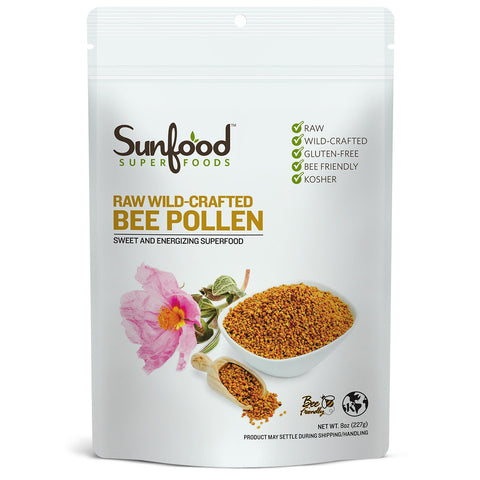 SUNFOOD - Raw Wild-Crafted Bee Pollen - 8 oz (227 g)