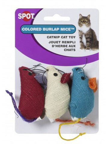 ETHICAL - Spot Burlap Mice Catnip Cat Toy