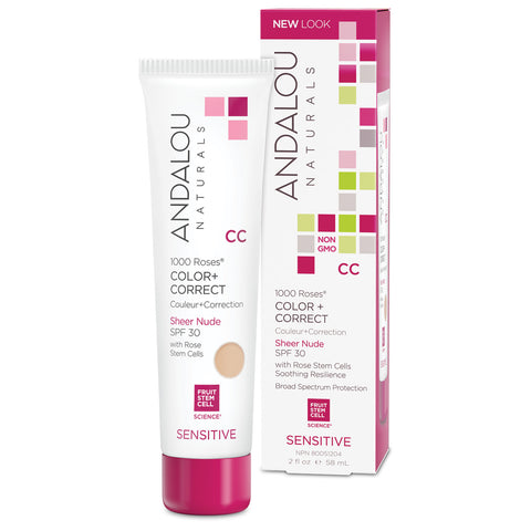 ANDALOU - 1000 Roses CC Color + Correct Sheer Nude SPF 30