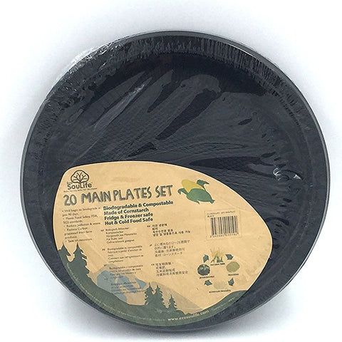 ECOSOULIFE - Cornstarch Main Plate 9", Black