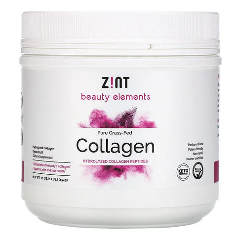 Z!NT - Grass-Fed Beef Collagen Hydrolyzed Collagen Types I & III Container -