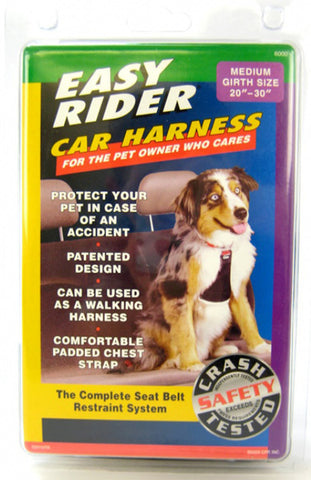 Nylon Car Harness Black for Medium Dogs