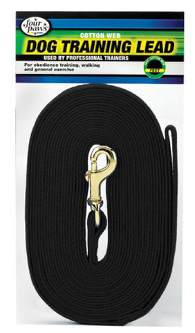 FOUR PAWS - Cotton Web Dog Lead 5/8 Inch x 10 Feet Black