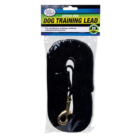 FOUR PAWS - Cotton Web Dog Lead 5/8 Inch x 20 Feet Black