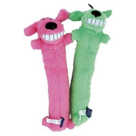 Loofa Assorted Colors Plush Dog Toy 12 Inch Small