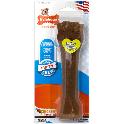 PUPPY CHEW - Chicken Flavored Puppy Bone Chew Toy Souper