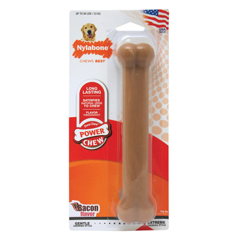 POWER CHEW - Bacon Bone Dog Chew Toy, Giant