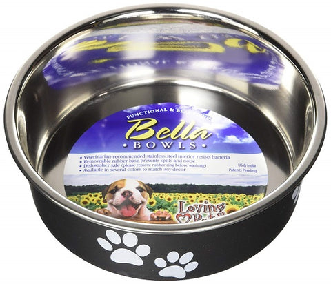 Loving Pets -  Bella Bowl Espresso Black Small - 1 Bowl