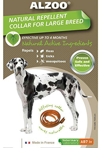 ALZOO - Natural Repellent Flea & Tick Collar for Dogs