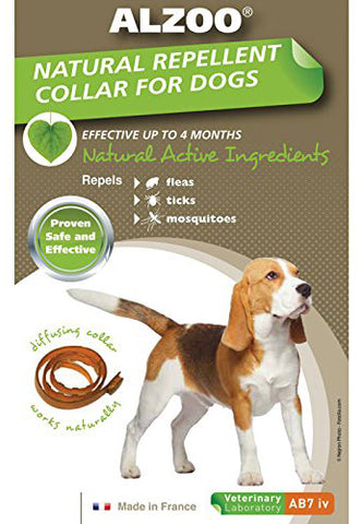 ALZOO - Natural Repellent Flea & Tick Collar for Dogs