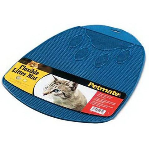 PETMATE -  Flexible Rubberized Litter Mat Blue