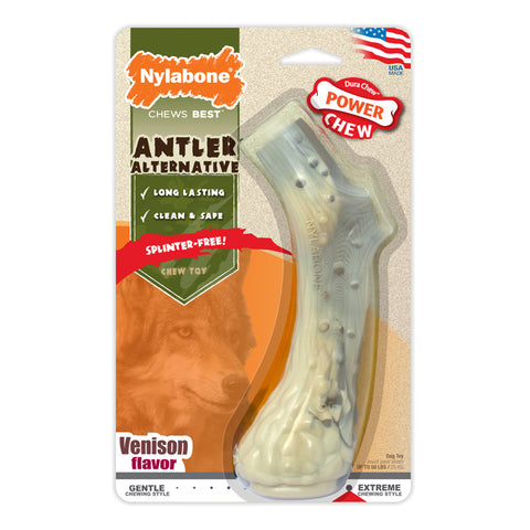 POWER CHEW - Antler Alternative Dog Chew Toy Venison  Flavor Large