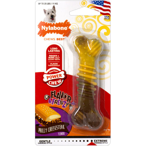 POWER CHEW - Cheesesteak Flavored Bone Dog Chew Toy Regular