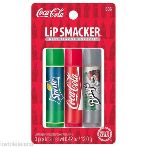 LIP SMACKER - Trio Lip Balm Coca-Cola, Sprite, & Barq's Root Beer