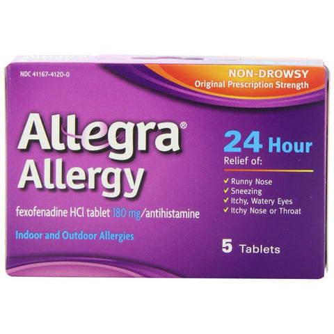 ALLEGRA - Adult 24 Hour Allergy Relief - 5 Tablets