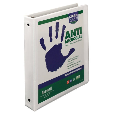 CLEAN TOUCH - Antimicrobial Round Ring View Binder White