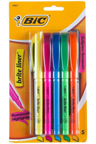 BIC Brite Liner Highlighters Chisel Tip Assorted Colors