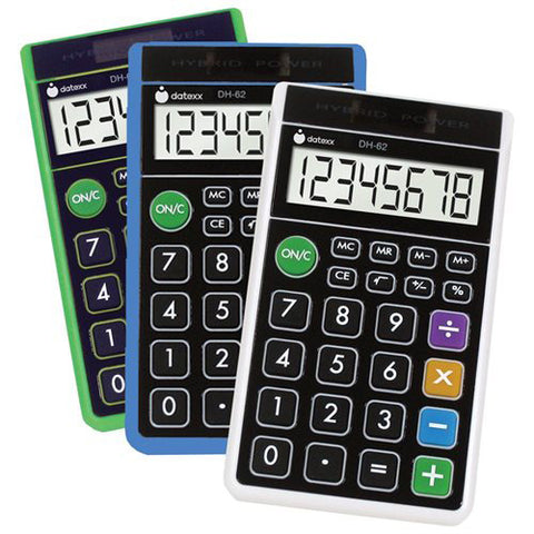 DATEXX - DH-62 Hybrid Wallet Style Calculator Assorted Colors