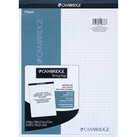 MEAD - Cambridge Stiff-Back Quad Planning Pad 8.5" x 11"