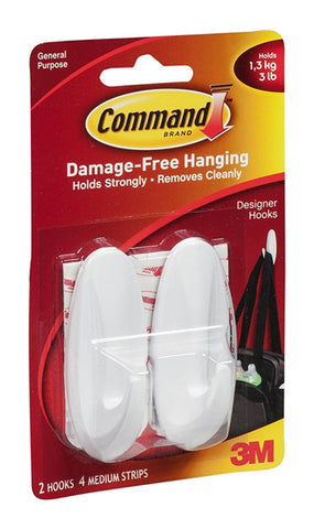 COMMAND - Designer Hooks Medium White