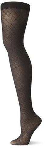 NO NONSENSE - Great Shapes Diamond Control Top Textured Tights Black Large