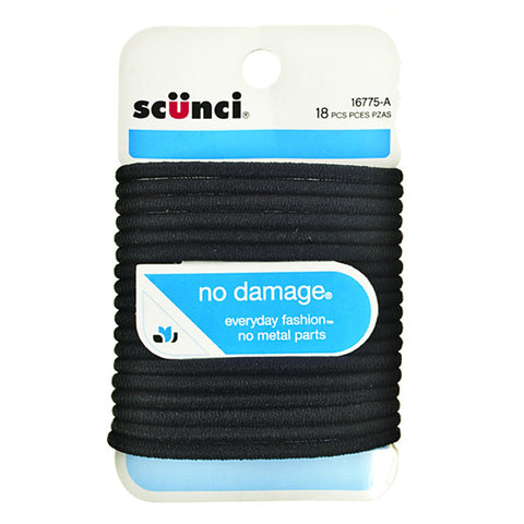 SCUNCI - No Damage Hair Elastics Black Large