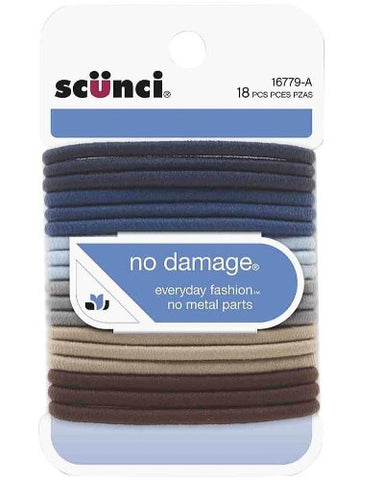 SCUNCI - No Damage Hair Elastics Denim Large