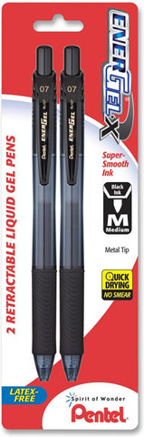 PENTEL - EnerGel-X Roller Gel Pens Medium (0.7 mm) Black Ink