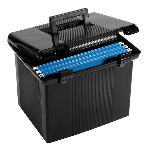 OXFORD - Large Portable File Box Black Jumbo