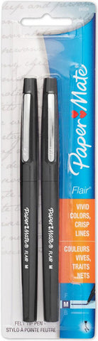 PAPER MATE - Flair Felt Tip Pen Medium Point Black