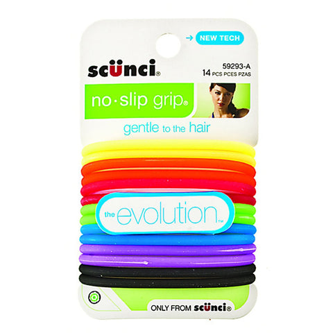 SCUNCI - No-slip Grip Evolution Bright Jelly Ponytailers