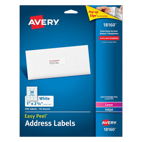 AVERY - Address Ink Jet Labels 1" x 2-5/8" White