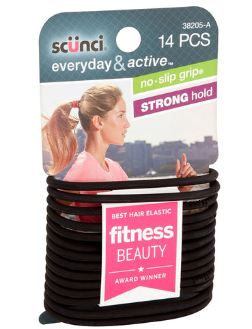 SCUNCI - The Evolution No Slip Grip Gel Hair Ties Black