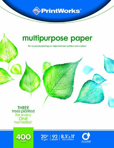 PRINTWORKS - Multipurpose Paper 8.5" x 11", 20 Pound, 92 Bright