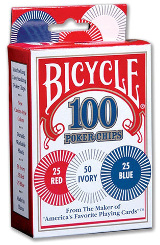 BICYCLE - Poker Chips 100 Count with 3 Colors