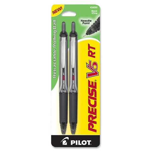 PILOT - Precise V5 RT Rolling Ball Pens Extra Fine Pointt Black Ink