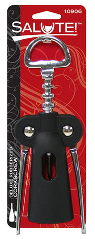 SALUTE! - Rubberized Barrel Wing Corkscrew Black