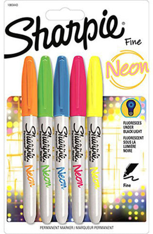 SHARPIE Permanent Marker Fine Point Assorted Neon Colors