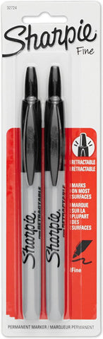 SHARPIE Fine Retractable Permanent Markers Black