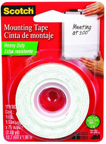 SCOTCH - Permanent High-Density Foam Mounting Tape 1/2" x 75"