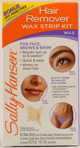 SALLY HANSEN - Wax Strips Hair Remover Kit For Face, Brows & Bikini