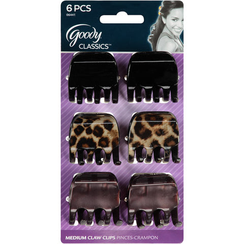 GOODY - Classics Cheetah Half Claw Clips Medium