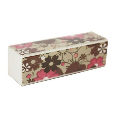 DIAMOND - 4-Sided Foam Nail Block Floral Print Pink Flowers