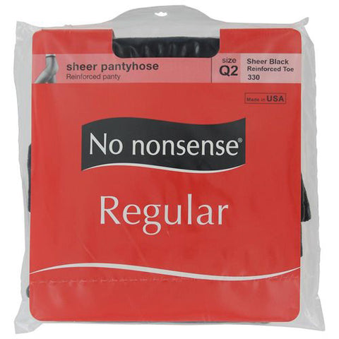 NO NONSENSE - Regular Pantyhose Reinforced Toe Black Size Q2