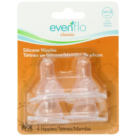 EVENFLO FEEDING - Classic Nipples Silicone Fast Flow