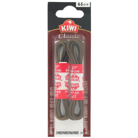 KIWI - Dress Laces Waxed Round Brown