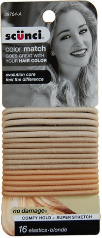 SCUNCI - No Damage Comfy Hold Color Match Blonde Elastics