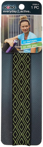 SCUNCI - Printed No Slip Waistband Headwraps Black w/ Lime Diamond 3 mm